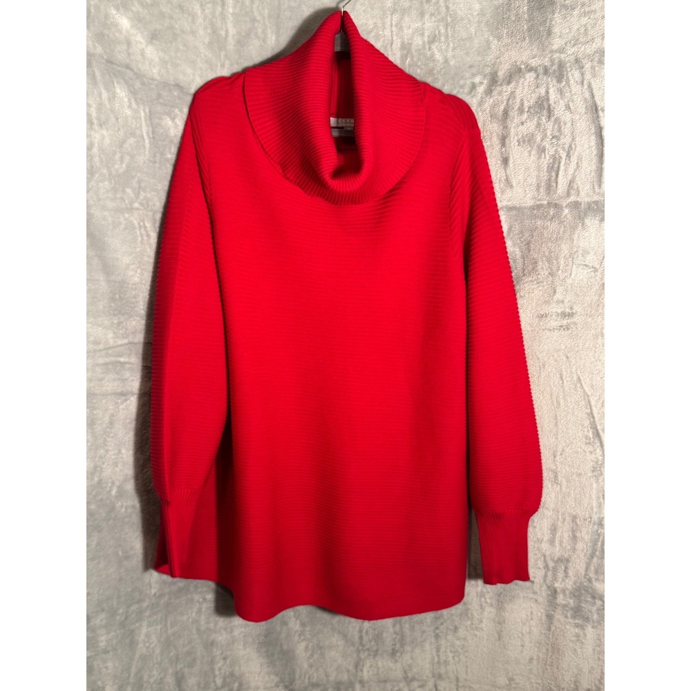Cyrus Woman Rosso Red Cowl Neck Pullover Ribbed Sweater 3X R64150102WMF
New NWT